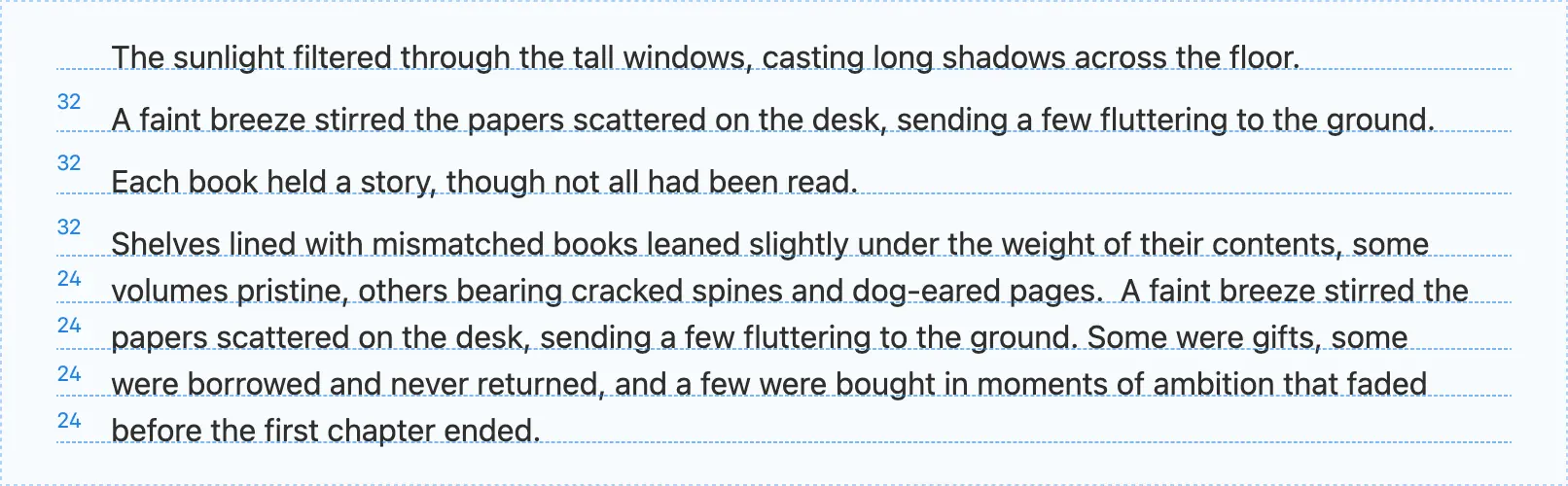 Paragraph breaks