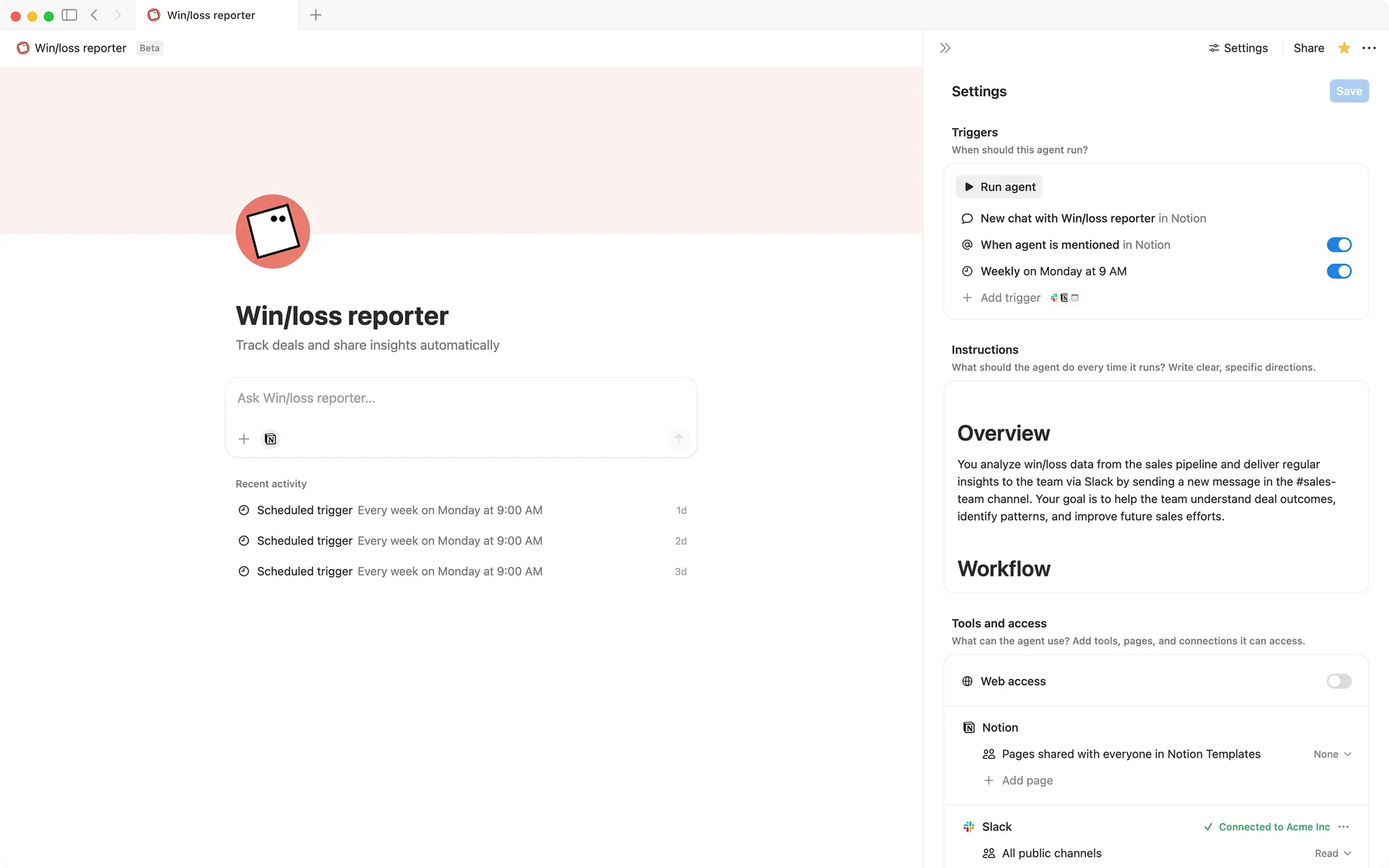 Win/loss reporter